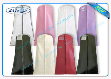 Non sacs écologiques noirs de textile tissé avec le sac de vêtement de tirette et de poignée