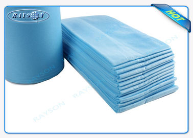 100% drap non-tissé de la chair pp, emballage bleu médical de couleur de draps en petit pain