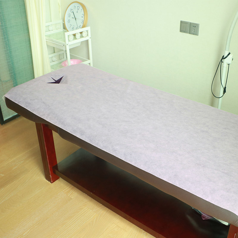 Couverture non tissée 80 x 180cm de Tableau de massage de drap de pp Spunbond avec le trou facial